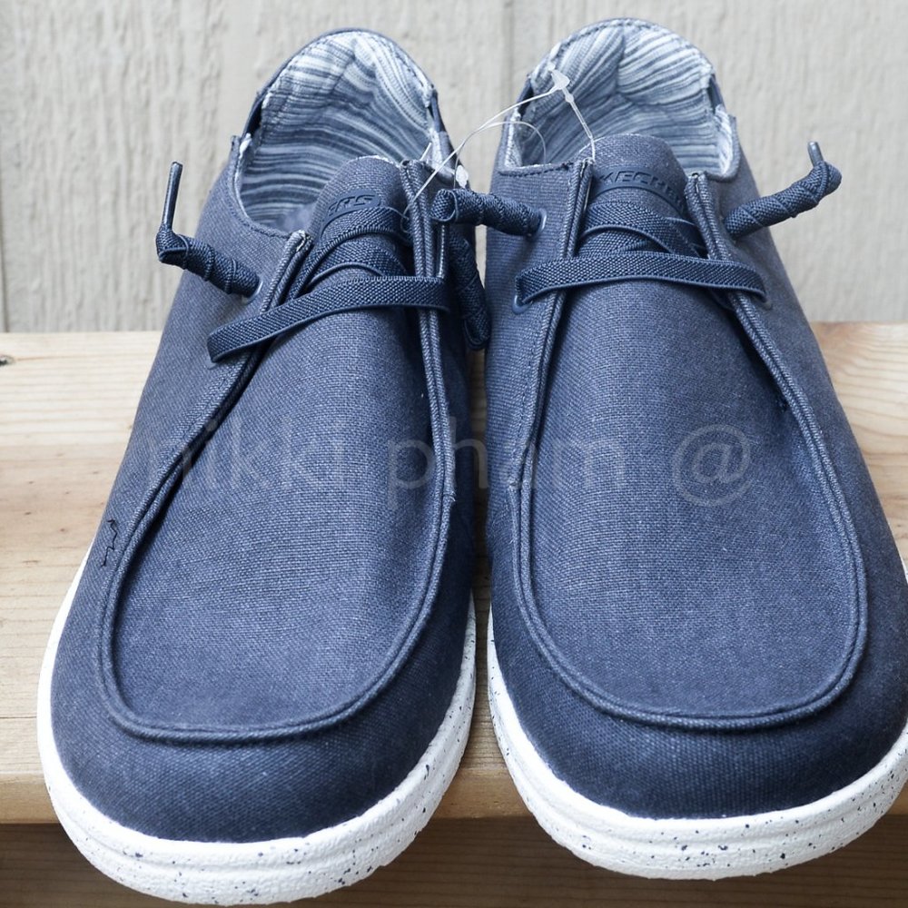 Skechers Men's Relaxed Fit Slip-On in blue navy - Picture 3 of 7